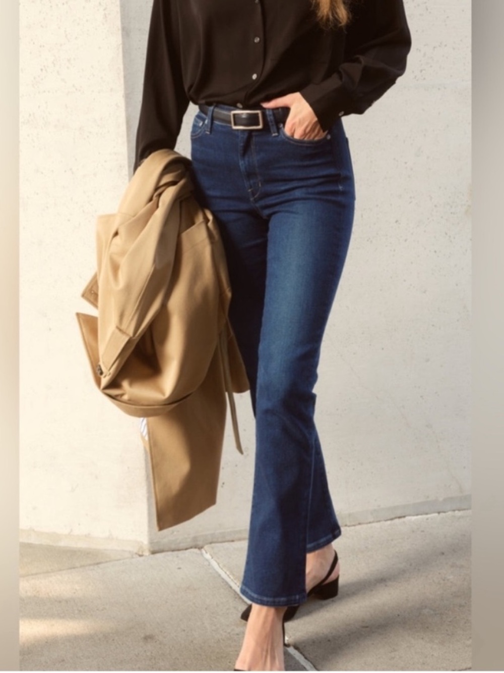 AYR Jeans The Pop Short Straight in Dark Blue Wash